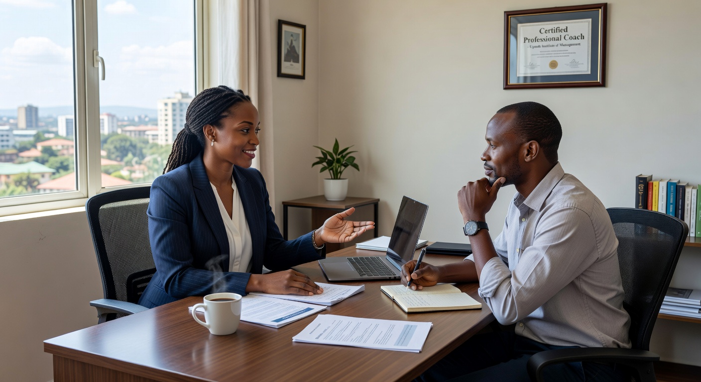 One-on-one coaching session in Kampala